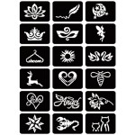 Sabloane de corp pentru tatuaje temporare Henna SHT018, set 24 bucati
